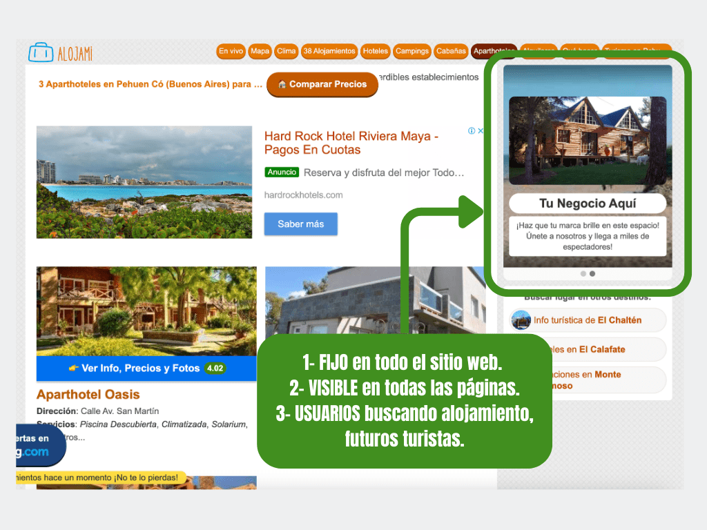 Este es nuestro Espacio de Anuncio Publicitario Online ideal para el sector turístico Este es nuestro Espacio de Anuncio Publicitario Online ideal para el sector turístico